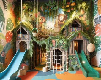 Jungle Adventure Playhouse - A Handcrafted Haven for Little Explorers