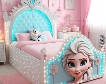 3D Frozen bed for Girls | Premium quality kids bed | Unique and Beautiful Design| 100% organic and Child-safe| 10 years Guarantee