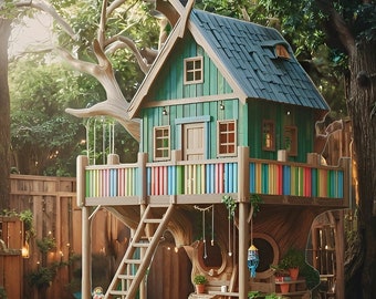 Adventurous Wooden Treehouse for Kids!