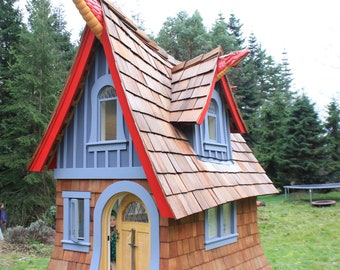 Storybook Playhouse! Wooden indoor and outdoor play house for kids| Organic| Child-safe| 15 years warranty