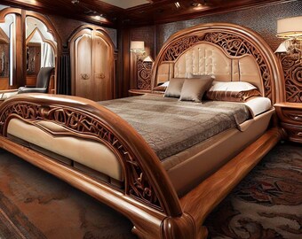 Amazing Hand-carved Bed| Premium quality teakwood| 100% Handmade