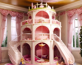 Princess indoor playhouse bed for girls