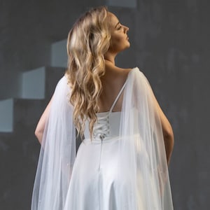 Bridal wings cape veil shoulder Wedding alternative veil capelet for bride