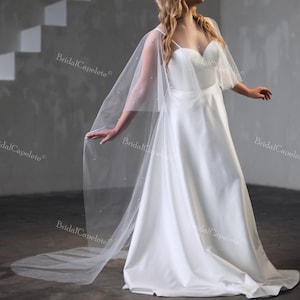 Bolero shrug for bride Pearl capelet for Wedding top