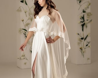 Wedding bolero shrug Tulle cape shoulder bridal Lace cover up