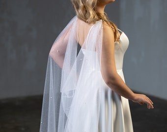 Wedding dress cape veil shoulder for bride