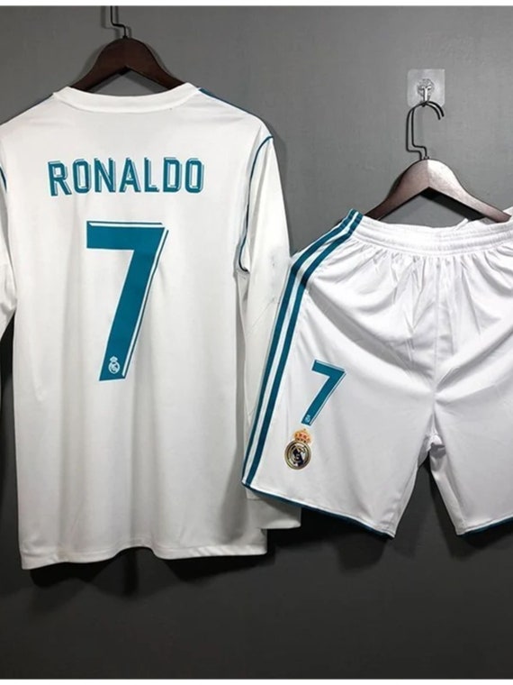 Cristiano Ronaldo Real Madrid 2017 2018 Home Long Sleeve Jersey Final Kyiv