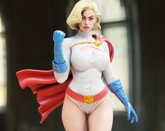 Power Girl 3d Stl file for 3d Printing,high quality stl, Figure Stl, 3d Stl, Game, Cartoon, Comic Action Figure