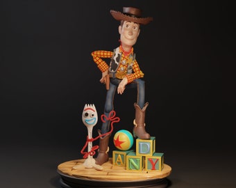 Archivo Stl 3d de Woody y Forky para impresión 3d, stl de alta calidad, Figura Stl, 3d Stl, Juego, Dibujos animados, Figura de acción cómica