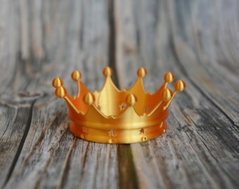 Adorno para tarta de corona dorada impreso en 3D: decoración de cumpleaños de princesa real