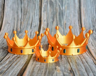 Adorno para tarta de corona dorada impreso en 3D: decoración de cumpleaños de princesa real