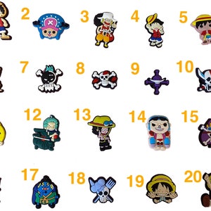 One Piece Charms for Crocs Luffy, Zoro, Franky, Nami, Chopper, Sanji, Robin and Ace Inspired