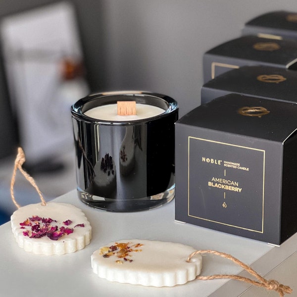 Amerikaanse Blackberry houten lontkaarsen, Crackle Candle, Farmhouse White Soy Wax, ECO-vriendelijk