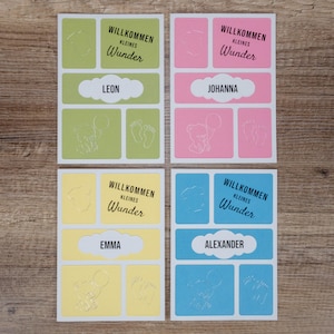 Personalisierbare Karte zur Geburt | verschiedene Farben | optional als Geldgeschenk