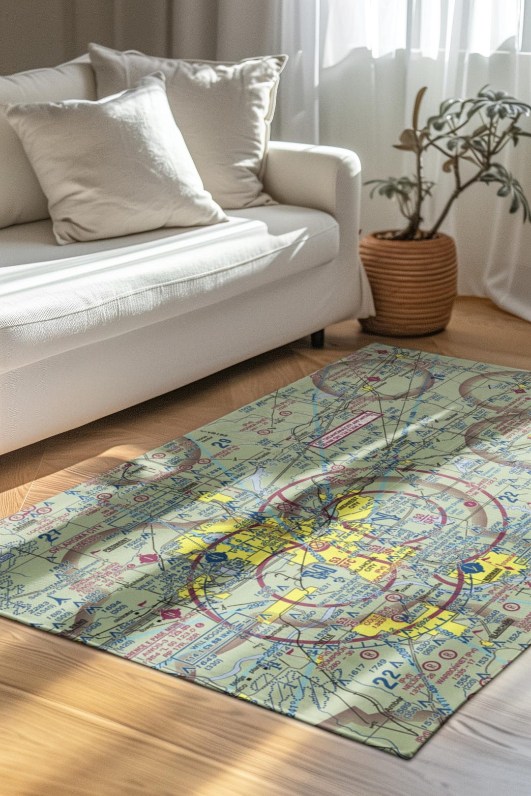 Area Rugs - Custom FAA Sectional Map, Aviation Gift, Pilot Decor ...