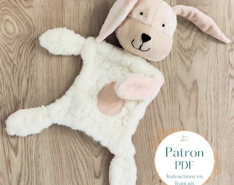 Lupine the Rabbit Sewing Pattern - Step-by-Step Instructions in French to Create a Rabbit Cuddly Toy