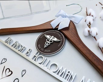medical hanger, doctor hanger, white coat hanger, doctor gift, med school, graduation gift, doctor graduation, coat hanger, caduceus hanger