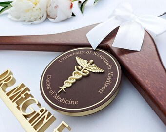 white coat hanger, medical hanger, doctor hanger, doctor gift, med school, graduation gift, doctor graduation, coat hanger, caduceus hanger