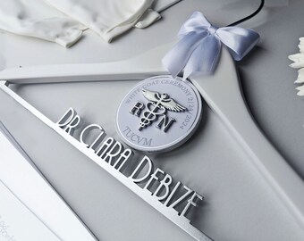 doctor hanger, medical hanger, white coat hanger, doctor gift, med school, graduation gift, doctor graduation, coat hanger, caduceus hanger