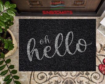 Oh Hello Doormat, Gift for Friend, Hello Doormat, Welcome Mat, Custom Doormat, personalized gift, wedding gift, Housewarming Gift