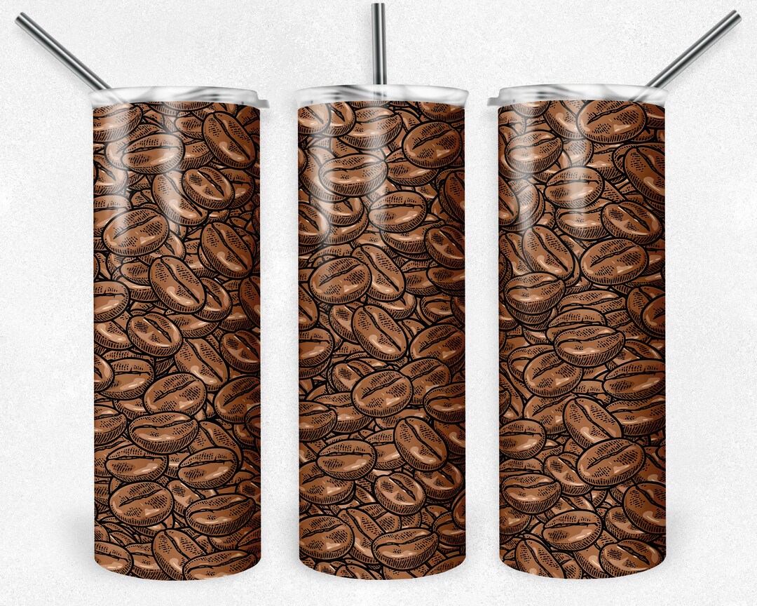 Coffee Bean Tumbler Sublimation Design Coffee Tumbler PNG Etsy