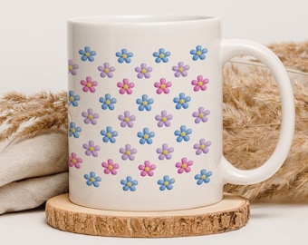 Best Mum Ever Mug Sublimation PNG File. Vintage Floral Mug PNG, Mother Gift Mug, Mum Wildflowers Mug PNG, Coffee Mug Wrap Instant Download