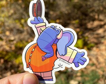 Dapper Elephant Die Cut Sticker, Vinyl/Glossy and Waterproof, 2.3 x 2.9 inches