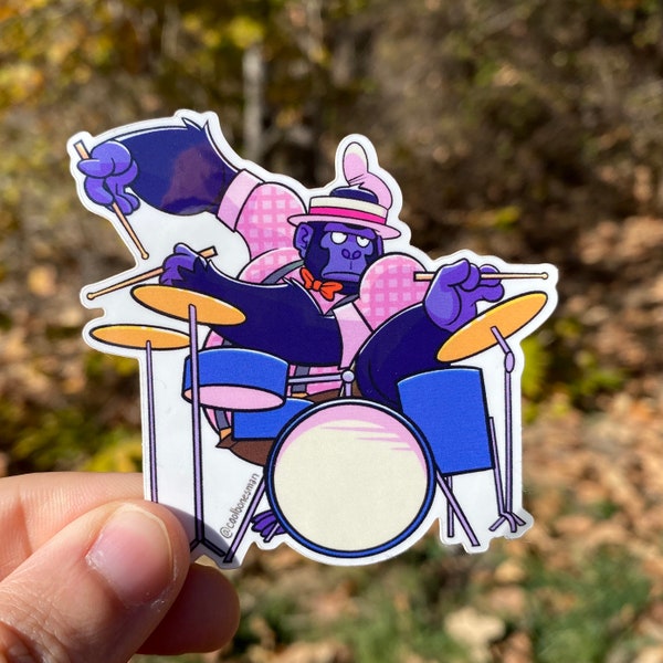 Dapper Gorilla Die Cut Sticker, Vinyl/Glossy and Waterproof, 2.8 x 2.7 inches