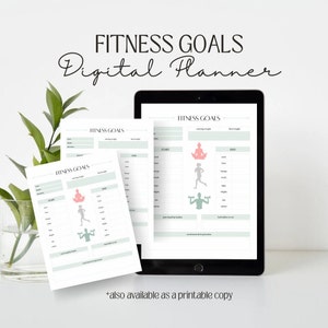 Digital Planner, Fitness Journal, Fitness Log, Self-Care, yoga, gym, running, pilates