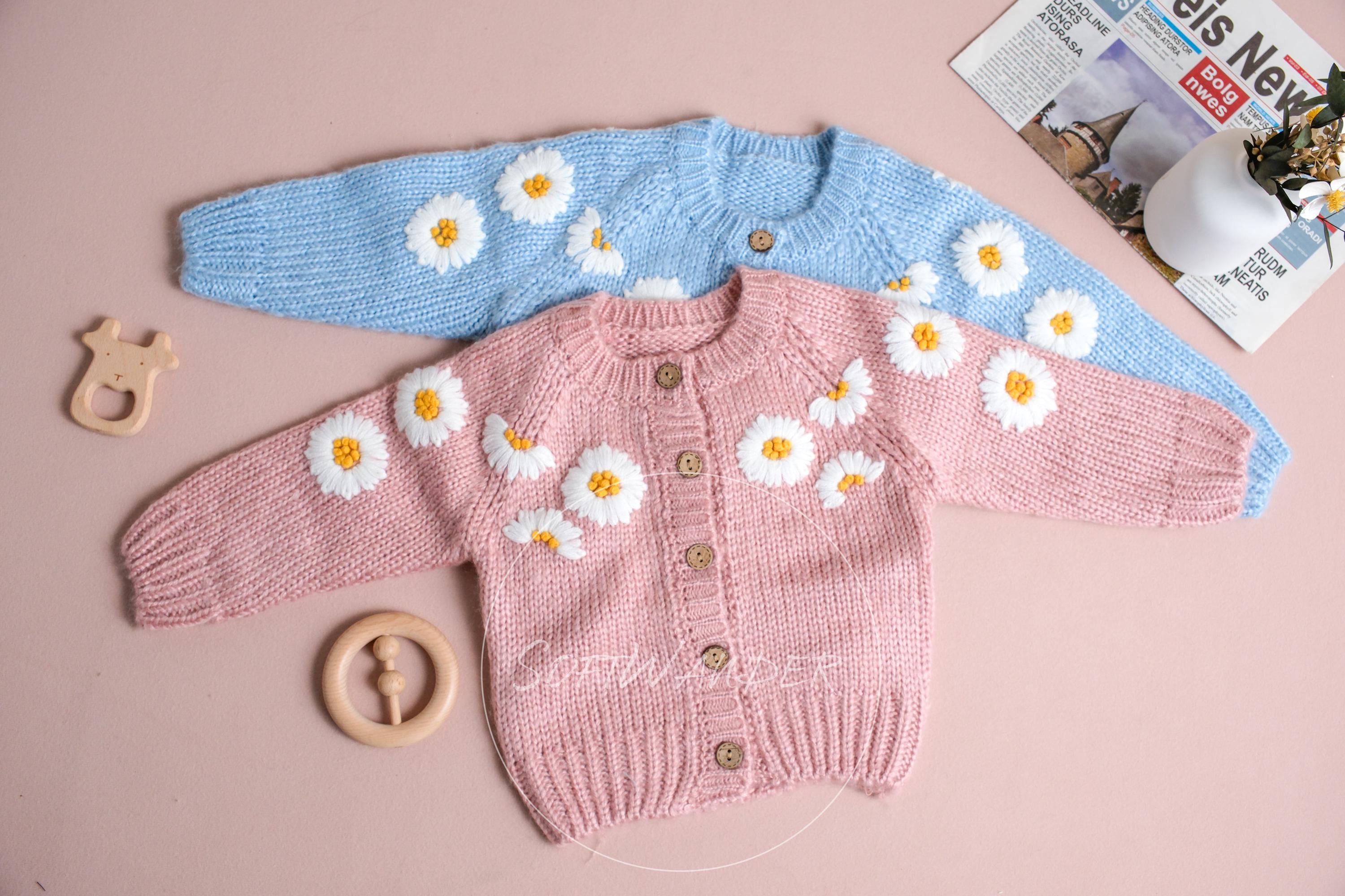 Floral Knit Cardigan - Etsy