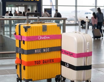 Personalized Embroidered Luggage Strap, Custom Name Travel Suitcase Belt for Trip Accessories