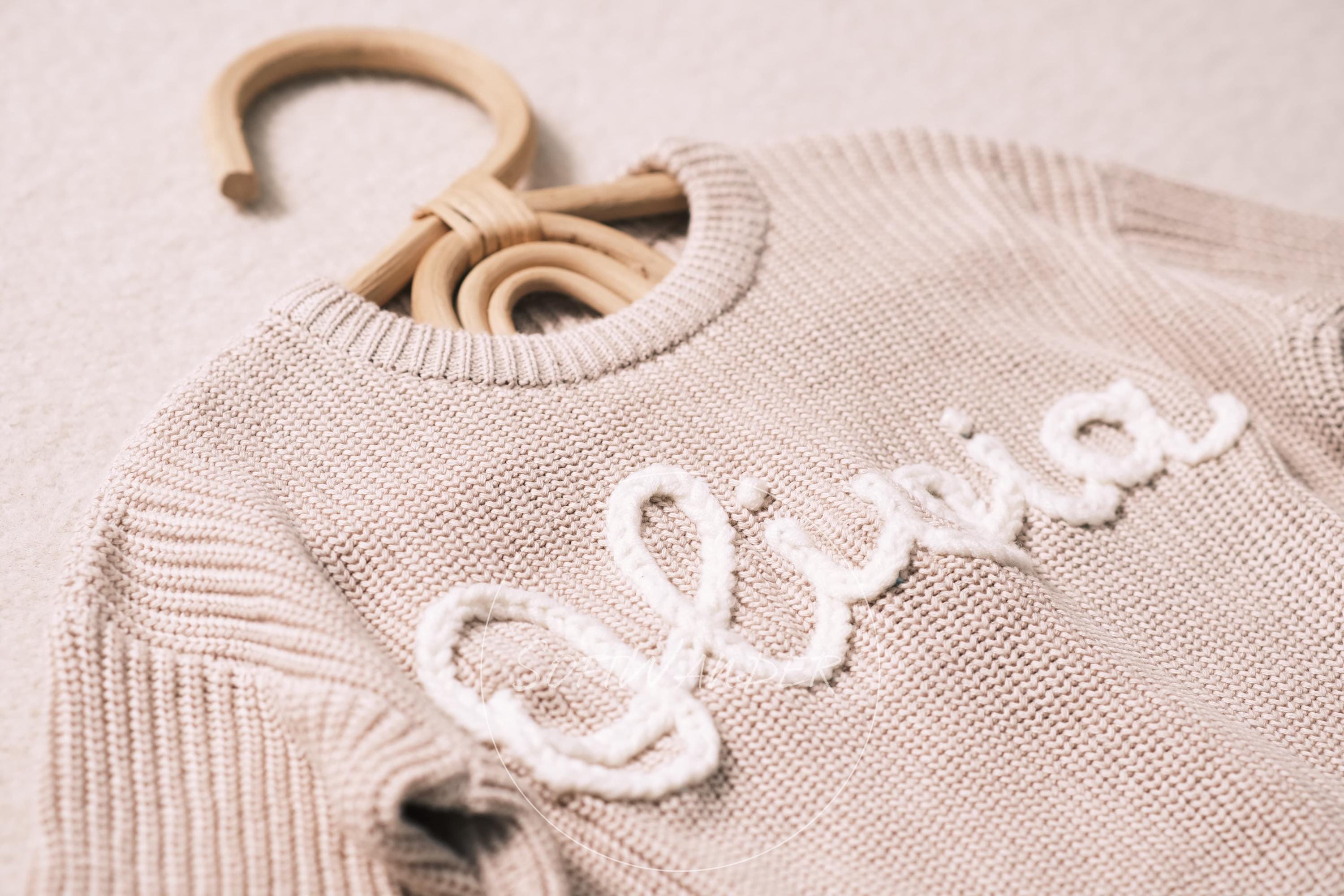 Custom Embroidered Baby Knit Sweater | 100% Cotton Classic Collection | Personalized Name Sweater
