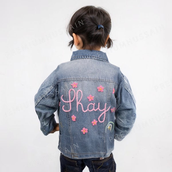 Adorable Customized Infant Denim Jacket - Personalized Jean Coat with Name - Perfect for Baby Showers or Birthdays