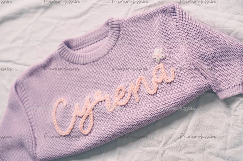 Pull en tricot personnalisé pour bébé, collection classique, 100 % coton, pull avec prénom brodé pour bébé image 9
