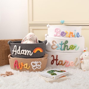 Personalisierter handgemachter Babykorb - Perfekt für Ostern, Neugeborenengeschenke & Kinderzimmerdekor