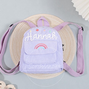Sac à dos préscolaire personnalisable | Broderie personnalisée | Sac léger et durable pour tout-petit | Cadeau de rentrée scolaire pour les 3-5 ans