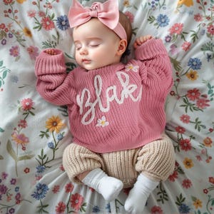 Maglione per neonati ricamato personalizzato: pullover personalizzato in cotone al 100%