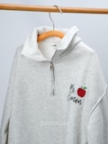 Personalized Teacher Quarter Zip Sweatshirt: Embroidered Apple Design