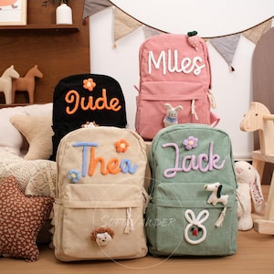 Sac d'école personnalisé pour tout-petits garçons et filles, pratique pour le préscolaire, la garderie, les voyages et les aventures de tous les jours ! Fabriqué à la main avec amour.