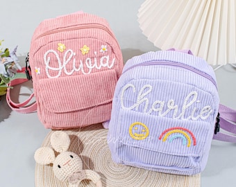Personalized Toddler Backpack: Corduroy Mini Travel Bag