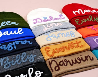 Custom Embroidered Name Beanie: Personalized Knit Winter Hat