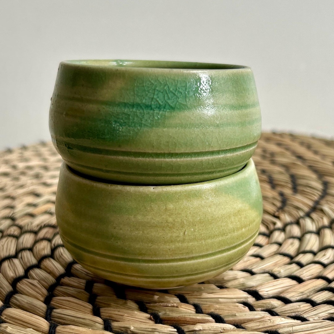 Handleless Design Cups Set of 2 Handleless Espresso Cups – Celadon Green Glaze - Etsy