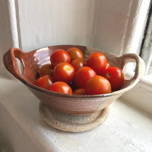 Handmade Ceramic Berry Bowl, White Pottery Fruit Colander, Eco-Friendly