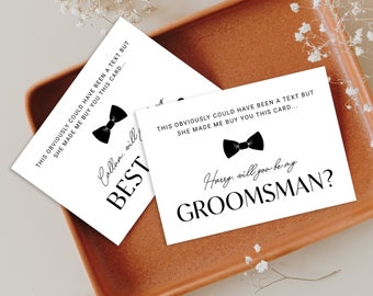 Groomsman Proposal Card, Personalised Will You Be My Groomsman Card,  Best Man Proposal Card, Usher, Page Boy, Ring Bearer Proposal