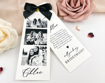 Maid of Honour Proposal Card Will You Be My Maid of Honour Card Bridesmaid Proposal Card Photo Strip Personalised Bridal Party Gift