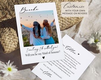 Bridesmaid Proposal Card Will You Be My Bridesmaid Photo Card Bridal Party Proposal Card Bridesmaid Gift Idea Maid of Honour Proposal Card