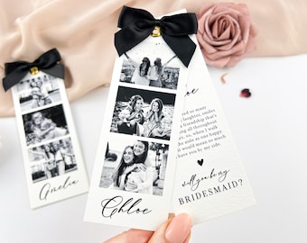 Bridesmaid Proposal Card Will You Be My Bridesmaid Photo Card Maid of Honour Proposal Card Photo Strip Personalised Bridal Party Gift