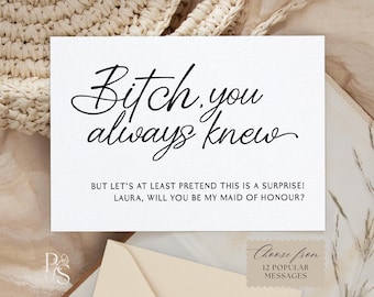 Personalised Bridesmaid Proposal Card Will You Be My Bridesmaid Card Bridal Party Proposal Card Gift Box Idea Maid of Honour Proposal Card