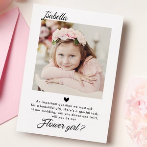 Blumenmädchen Vorschlag Fotokarte, Personalisiert Willst du mein Blumenmädchen sein, Blumenmädchen Geschenkidee, Blumenmädchen Vorschlag Karte Geschenkbox