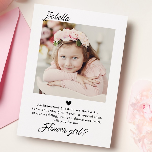 Flower Girl Proposal Photo Card, Personalised Will You Be My Flower Girl Card, Flower Girl Gift Idea, Flower Girl Proposal Card Gift Box